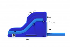 Opblaasbare blauwe slide 