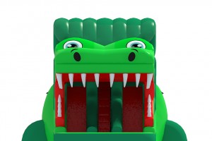 Te koop: grote opblaasbare slide krokodil 