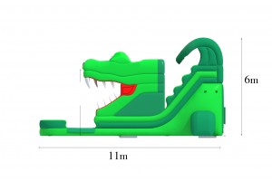 Te koop: grote opblaasbare slide krokodil 