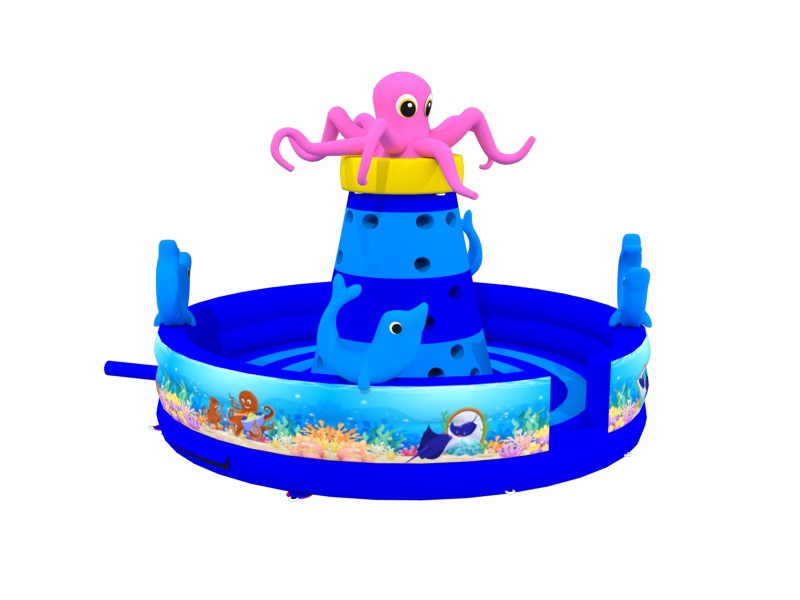 Te koop: opblaasbare klimtoren octopus.