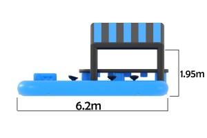 Poolbar bleu/noir barman à l'interieur (6,2x6,2x3,0m) ©