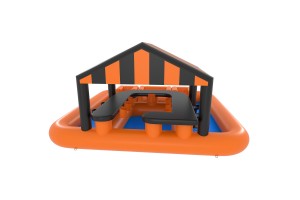 Poolbar oranje/zwart barman binnen (6,2x6,2x3,0m) ©