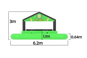 Poolbar groen/zwart barman binnen (6,2x6,2x3m) ©