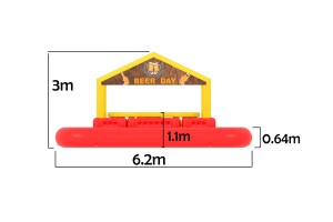 Poolbar rood/geel (6,2x6,2x3,0m) ©